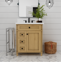 Load image into Gallery viewer, Solid Wood Frame Construction Kensington 29.5 Left Drawers in All Wood Vanity in Desert Oak - Cabinet Only