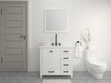 Load image into Gallery viewer, Solid Wood Frame Construction Windsor 35.5 Right Drawers in All Wood Vanity in Bright White - Cabinet Only