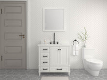Load image into Gallery viewer, Solid Wood Frame Construction Windsor 35.5 Left Drawers in All Wood Vanity in Bright White - Cabinet Only
