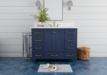 Load image into Gallery viewer, Windsor 47.5 in All Wood Vanity in Navy Blue - Cabinet Only
