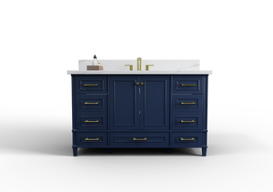 Windsor 47.5 in All Wood Vanity in Navy Blue - Cabinet Only