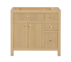 Solid Wood Frame Construction Bristol 35.5 in. All Wood Vanity in Natural White Ash - Cabinet Only