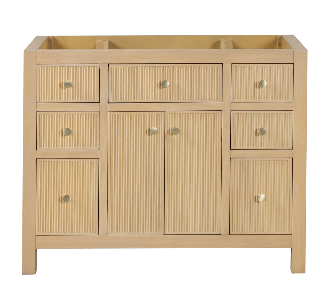 Bristol 42 Inch Wood Bathroom Vanity in Natural White Ash By ER Bath Vanities - High end solid furniture maker