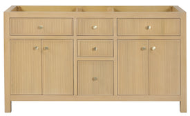 Solid Wood Frame Construction Bristol 59.5 in. Double Sink All Wood Vanity in Natural White Ash - Cabinet Only