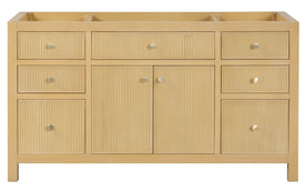 Solid Wood Frame Construction Bristol 59.5 in. Single Sink All Wood Vanity in Natural White Ash - Cabinet Only