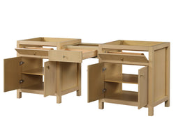 Bristol 84 in. (Make Up Bridge) All Wood Vanity in Natural White Ash - Cabinet Only
