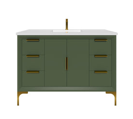 Solid Wood Frame Construction Oxford 47.5 Inch Bathroom Vanity in Sage Green
