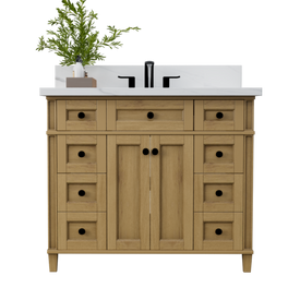 Solid Wood Frame Construction Kensington 41.5 in All Wood Vanity in Desert Oak - Cabinet Only