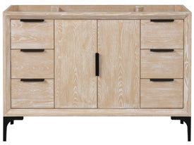 Solid Wood Frame Construction Oxford 47.5 Inch Bathroom Vanity in Whitewashed Ash