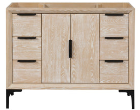 Solid Wood Frame Construction Oxford 41.5 Inch Bathroom Vanity in Whitewashed Ash