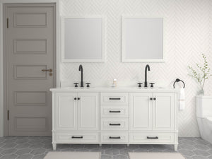 Windsor 72 in All Wood Vanity in White - Cabinet Only Ethan Roth