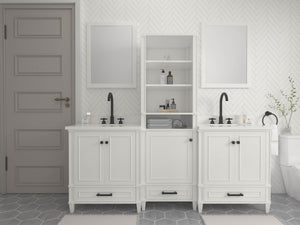 Windsor 84 in All Wood Vanity in White - Cabinet Only Ethan Roth
