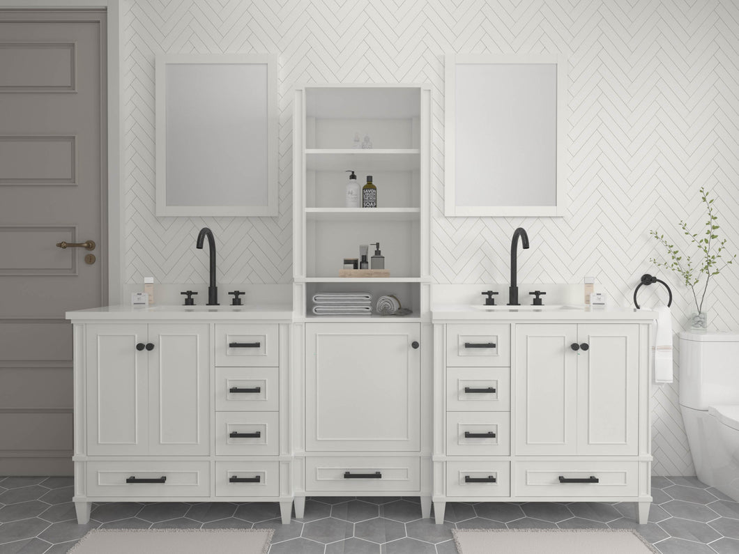 Windsor 96 inch All Wood Vanity in White - Cabinet Only Ethan Roth