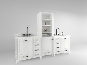 Windsor 96 inch All Wood Vanity in White - Cabinet Only Ethan Roth