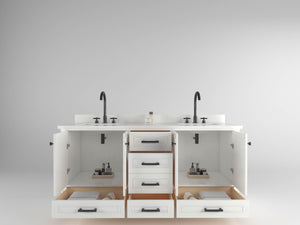 Windsor 72 in All Wood Vanity in White - Cabinet Only Ethan Roth