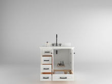 Load image into Gallery viewer, Windsor 36 Left Drawers in All Wood Vanity in Bright White - Cabinet Only Ethan Roth