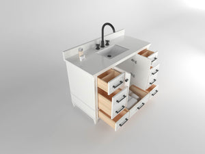 Windsor 48 in All Wood Vanity in Bright White - Cabinet Only Ethan Roth