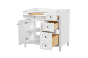 Kensington 36 in Solid Wood Vanity in Bright White - Cabinet Only Renovate for Less Outlet