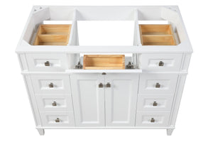 Kensington 42 in Solid Wood Vanity in Bright White - Cabinet Only Renovate for Less Outlet