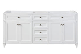 Kensington 72 in Solid Wood Vanity in White - Cabinet Only Renovate for Less Outlet