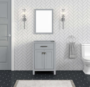 Ethan Roth London 24 Inch- Single Bathroom Vanity in Metal Gray Ethan Roth