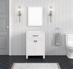 Ethan Roth London 24 Inch- Single Bathroom Vanity in Bright White Ethan Roth