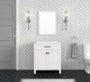Solid Wood Frame Construction London 29.5 Inch- Single All Wood Bathroom Vanity in Bright White
