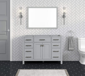 Solid Wood Frame Construction London 47.5 Inch- Single All Wood Bathroom Vanity in Metal Gray