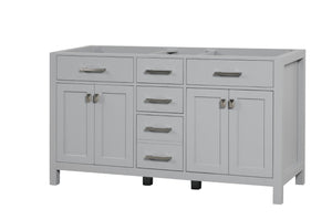 Ethan Roth London 60 Inch- Double Bathroom Vanity in Metal Gray Ethan Roth